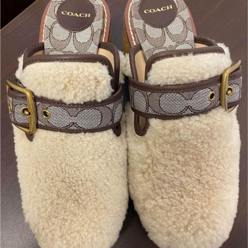 Mint!! Coach Dylan Shearling Clog. Worn just once. Absolutely beautiful. - Picture 1 of 7